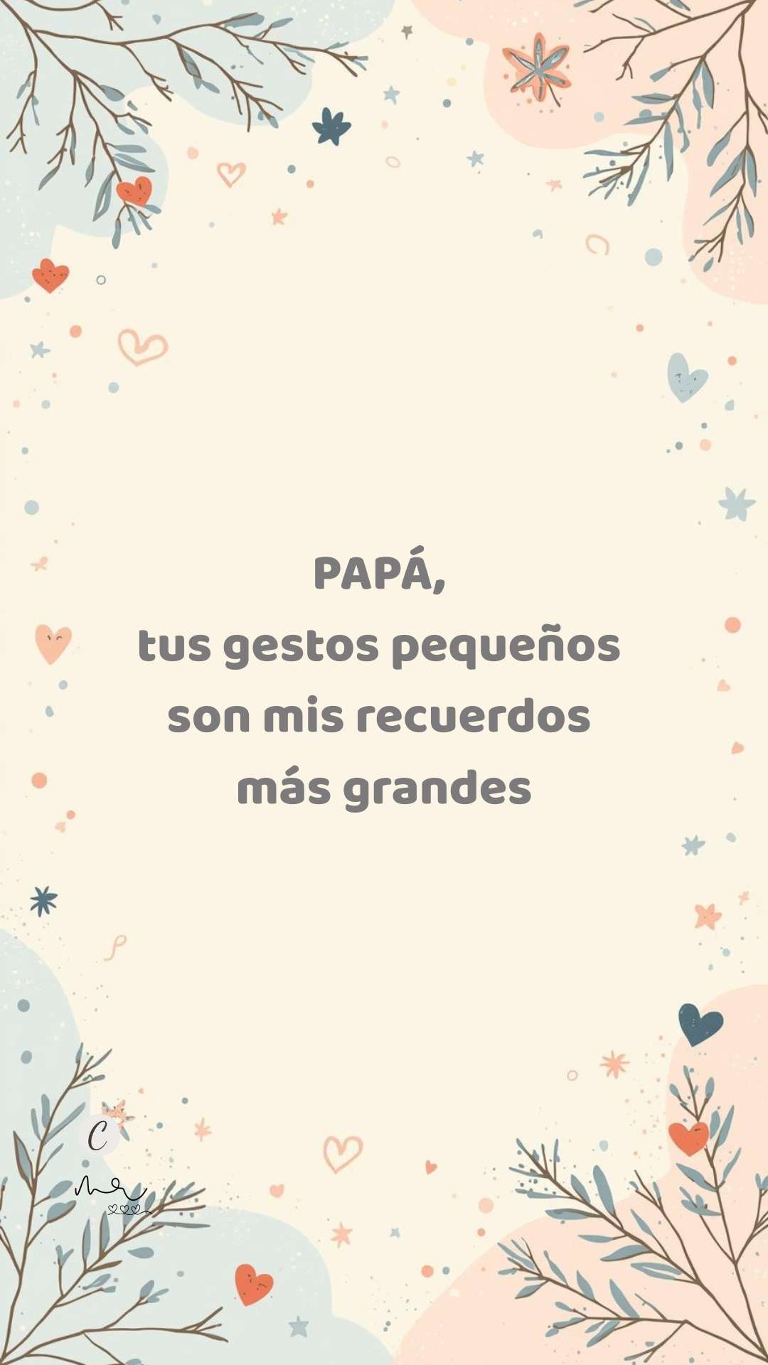 Diseño pastel con frase emotiva para el Día del Padre