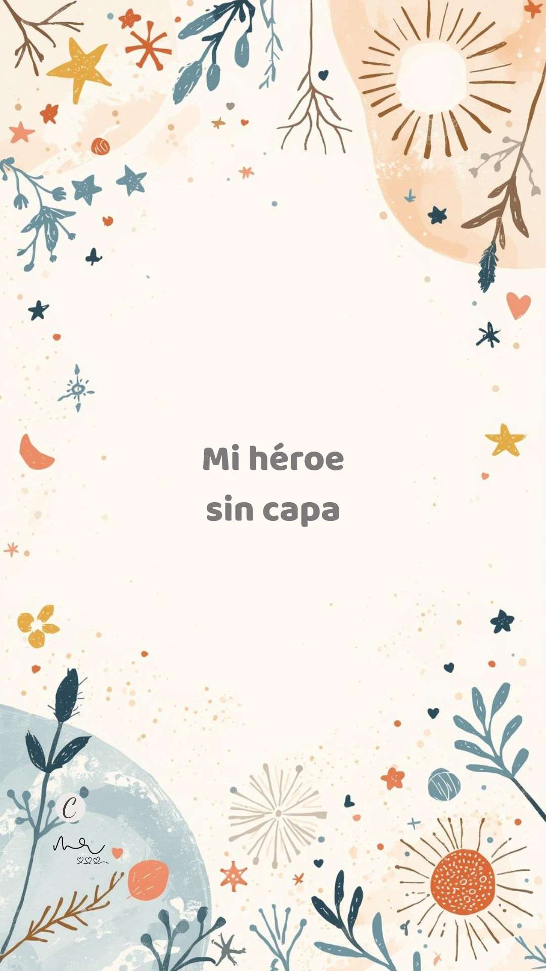 Frase bonita para el Día del Padre con diseño suave y colores pastel