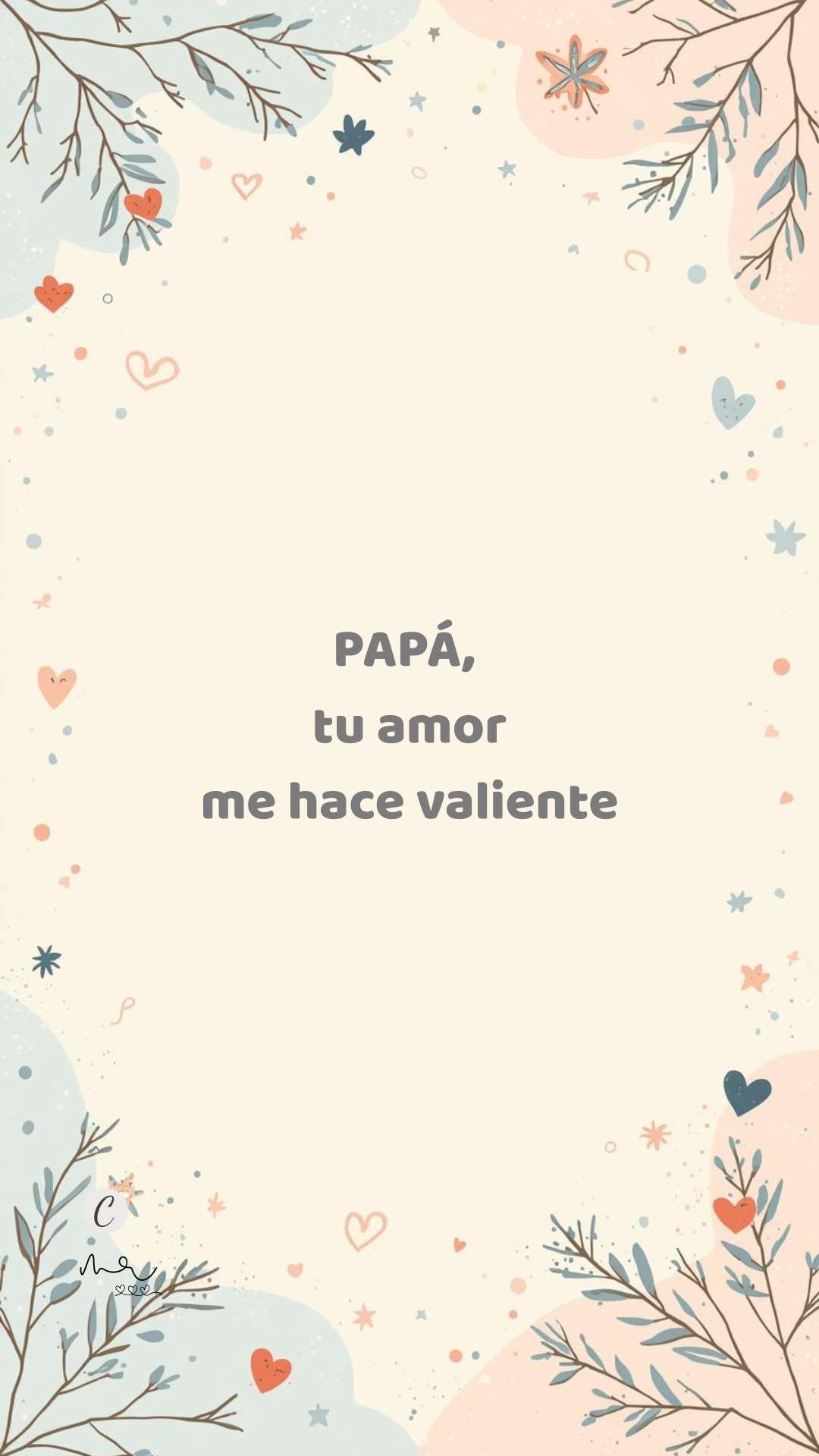Imagen vertical con frase emotiva para celebrar el Día del Padre