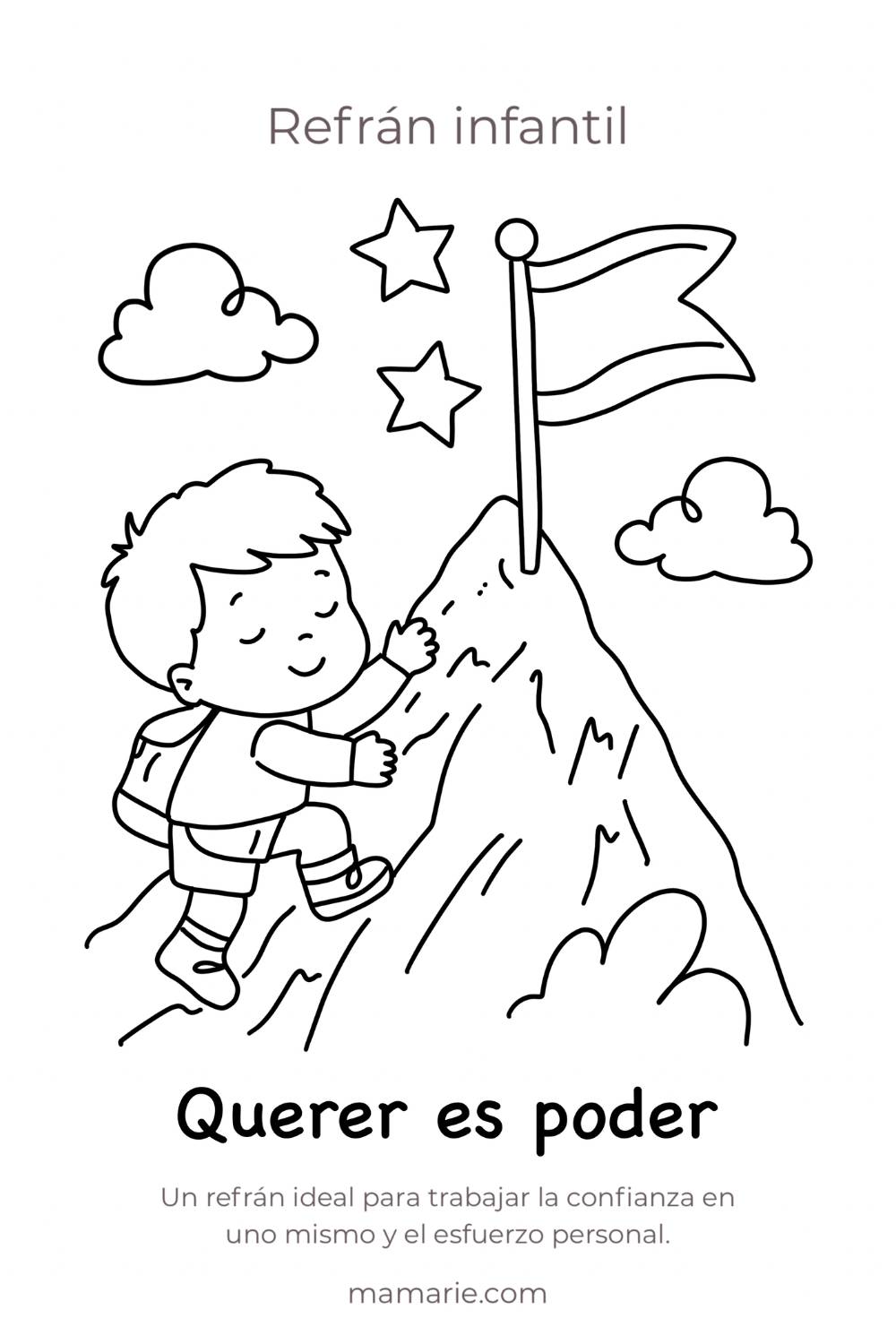 refran querer es poder para niños para colorear
