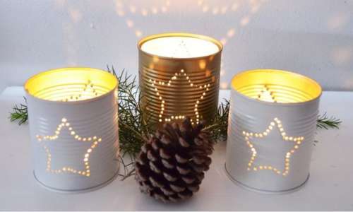 Centros de navidad originales hechos con latas