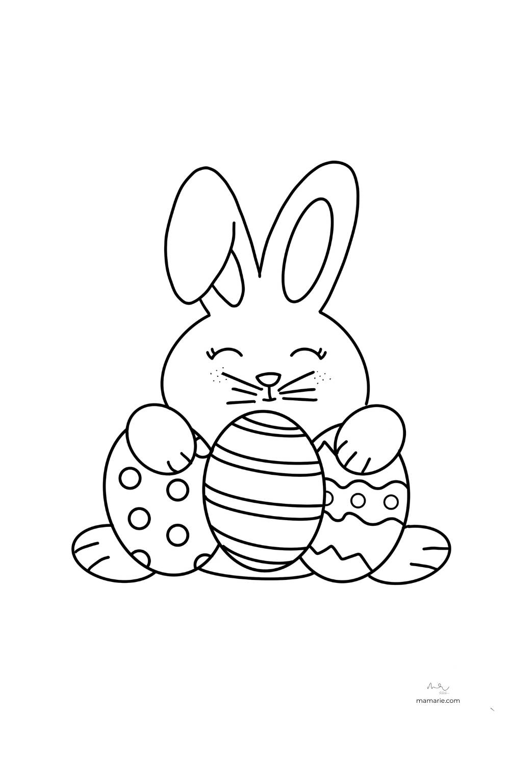 conejo de pascua para colorear e imprimir