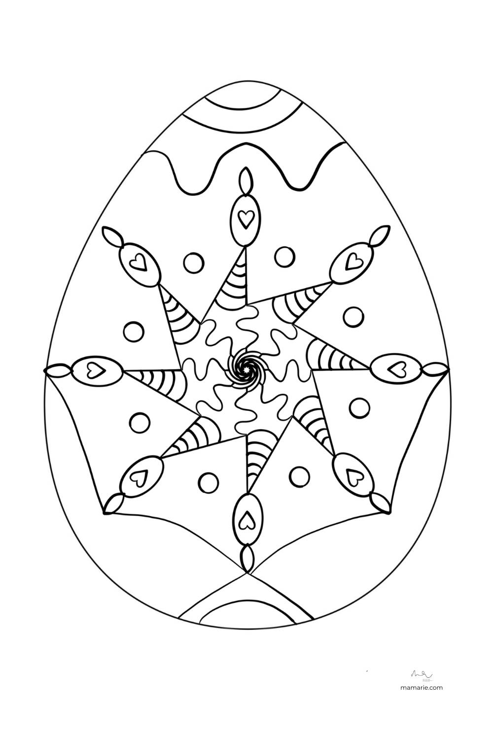 dibujo huevo de pascua para colorear e imprimir