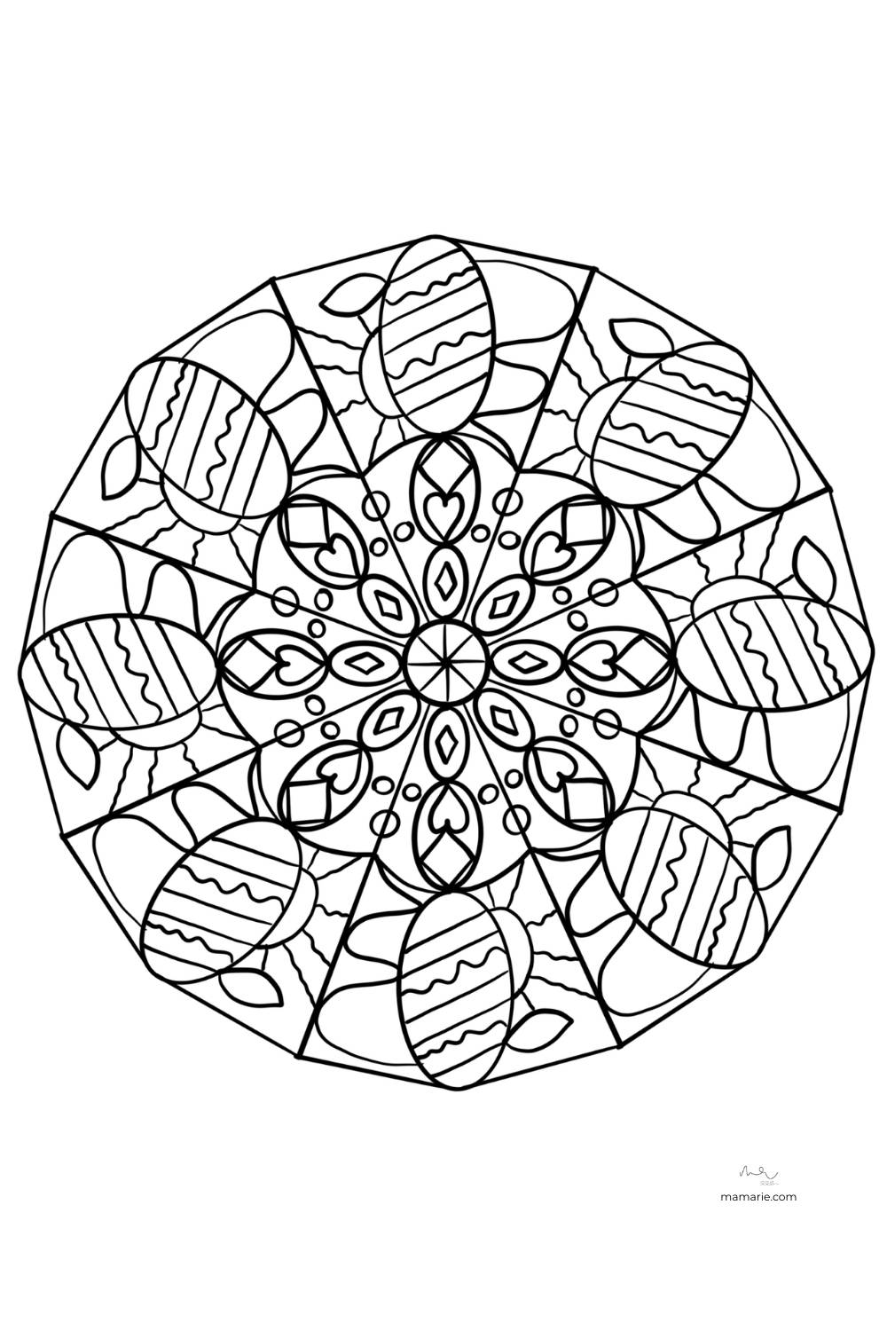 mandala de pascua para colorear niños