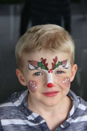 Maquillaje rodolfo el reno para niños