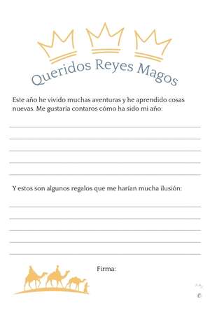 descargar carta Reyes Magos