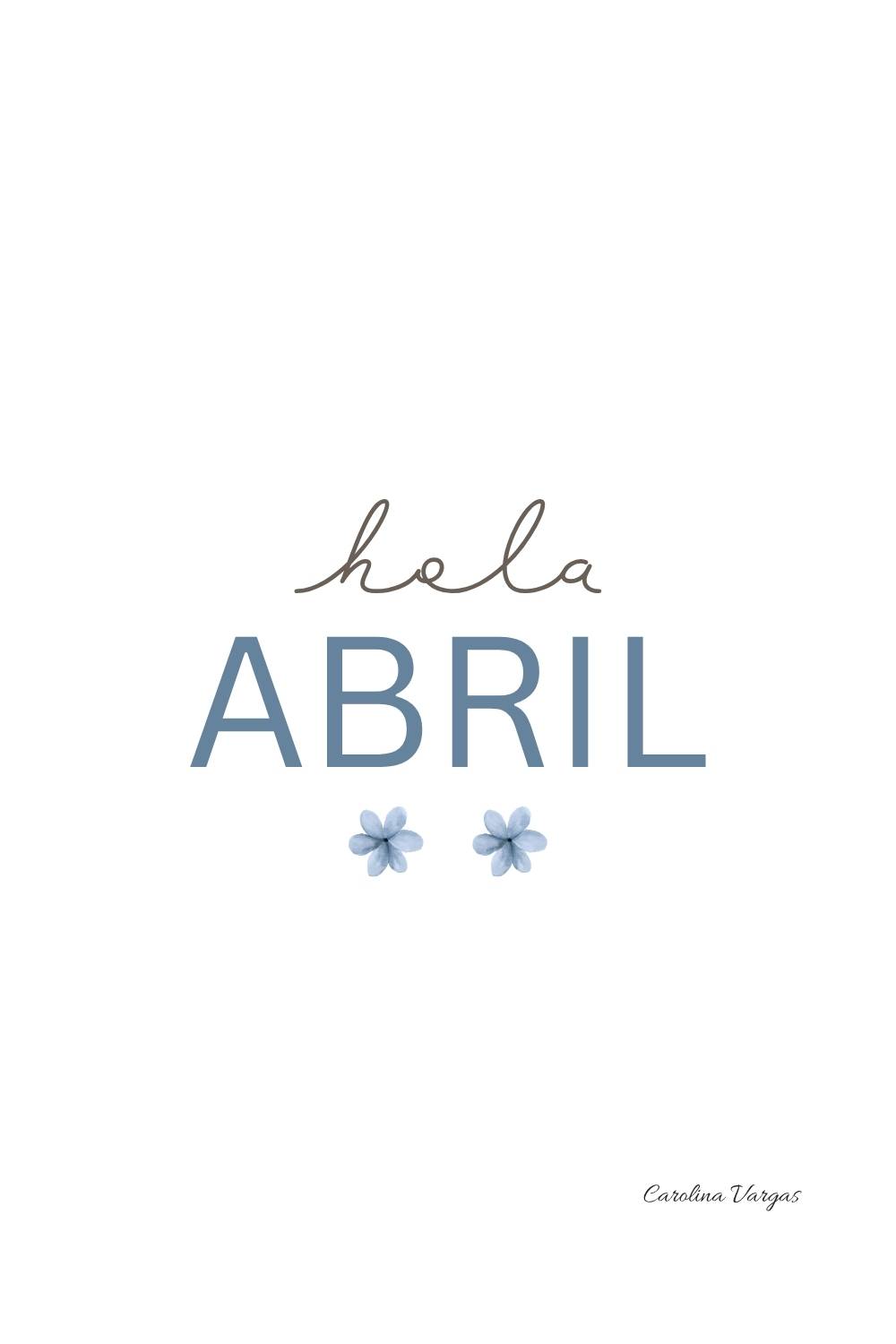 Portada Hola abril imprimible con diseño bonito y minimalista
