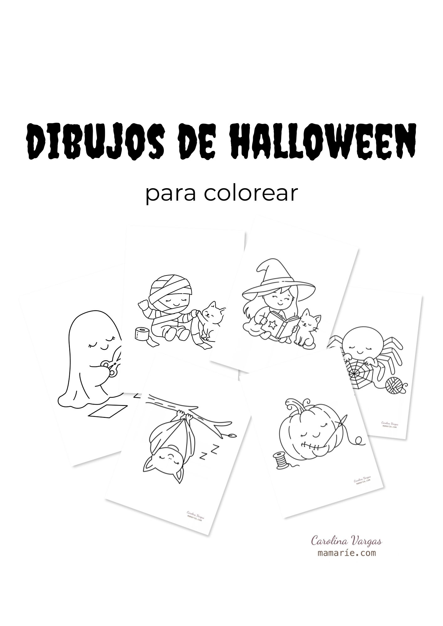 Portada del cuadernillo de dibujos de Halloween para colorear